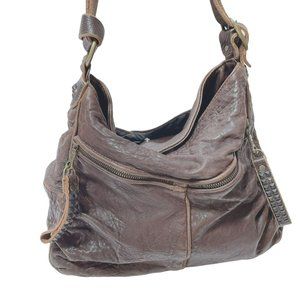 * Tylie Malibu Leather Shoulder Handbag Hobo Style Dark Brown Large